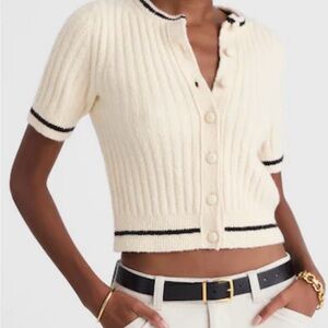 Madewell Short Puffed Sleeve Cardigan